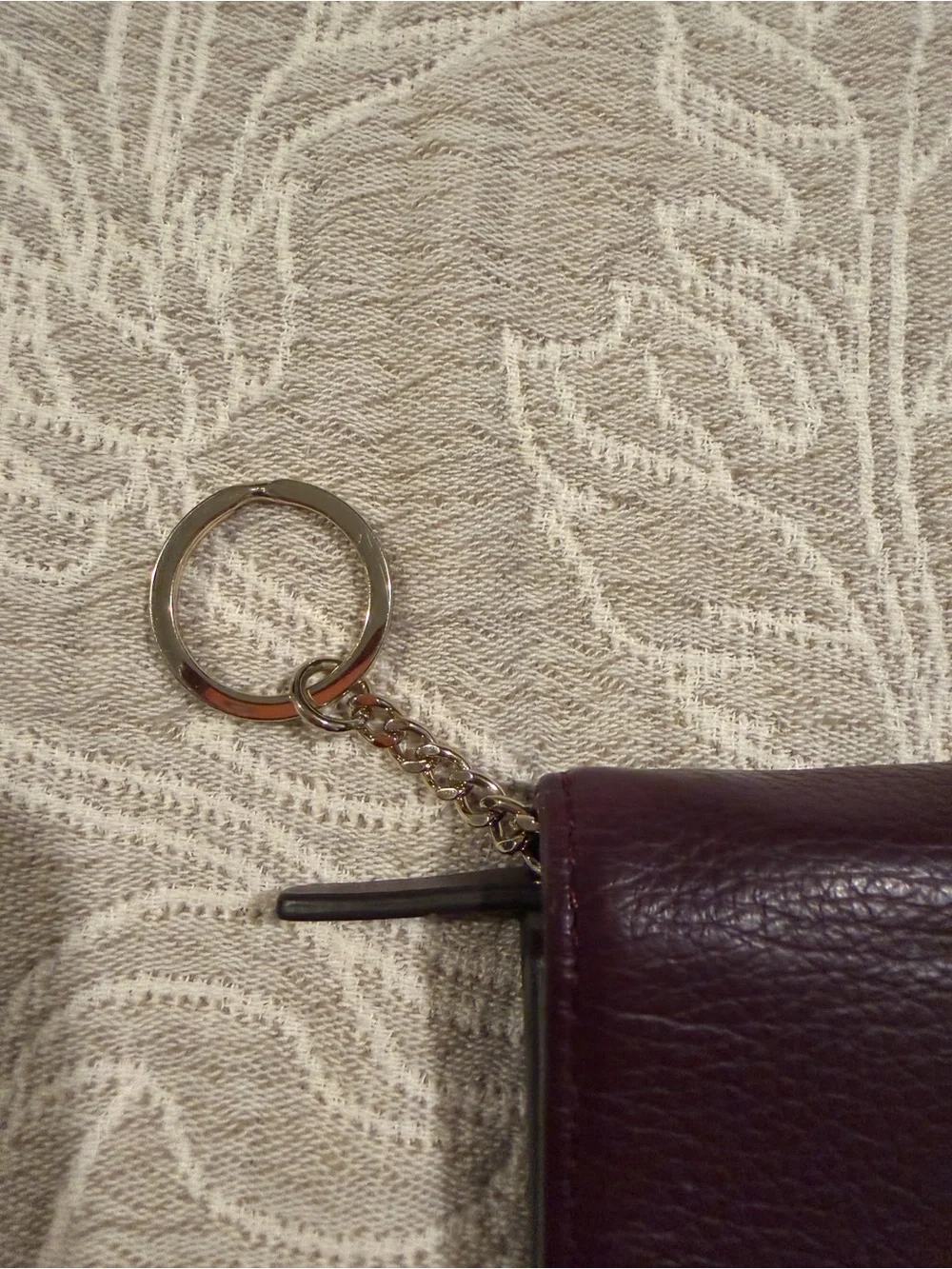 kate spade Plum Pebbled Leather Card Case with Gold Logo